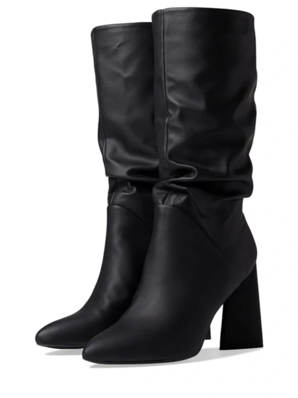 DV by Dolce Vita Wandah Black Slouch Boots Pointed Toe Block Heel Size 6.5